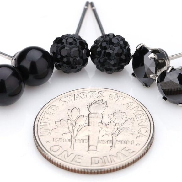 Elegant Birthstone Studs Earring Set - 6mm Round, 3 Pairs for Every Occasion - Picture 3 of 7